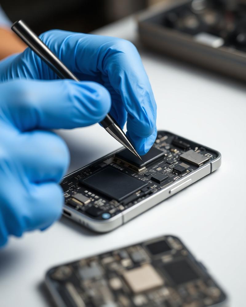 Techniker repariert ein Handy